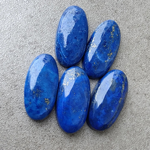Lapis-lazuli naturel, grand cabochon ovale à dos plat, pierre précieuse calibrée en vrac, disponible en toutes tailles - Product Image 6