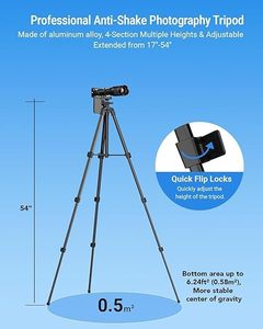 Lente Teleobjetivo Apexal Monocular con Zoom de Alta Magnificación de 20-60X y Trípode Extensible (34-88 cm) - Product Image 3