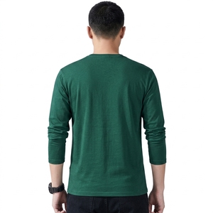 Camiseta Clásica de Algodón para Hombre, Manga Larga, Cuello Redondo, Corte Holgado, Transpirable, Ligera, Suave, Cómoda, Prenda Formal Premium de Fábrica - Product Image 4