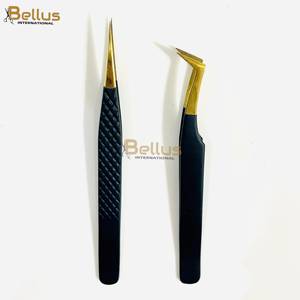 Pinzas para Pestañas Bellus International BI-ET-08 con Logotipo Personalizado, Negras, 45 Volumen, Acero Inoxidable, Punta Lisa, Duraderas, Perfectas - Product Image 5
