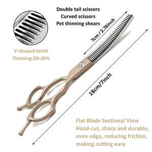 Tijeras Curvas de Alta Calidad de Acero Inoxidable para Peluquería Canina, Tijeras Curvas Ligeras para Gatos, Herramientas Manuales para Cortar el Pelo de Perros y Gatos - Product Image 5