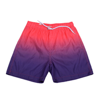 Celana Renang Pria dengan Logo Custom, Gradasi Warna, Cepat Kering, Tahan Air, Kantong, Pantai, Hawaii, 100% Kanvas Polyester