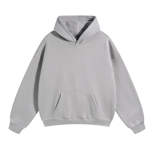Sudadera con Capucha Extra Grande para Hombre, Verde Sólido, Felpa de Algodón, Informal, con Bolsillo Delantero, Corte Regular, para Otoño - Product Image 3
