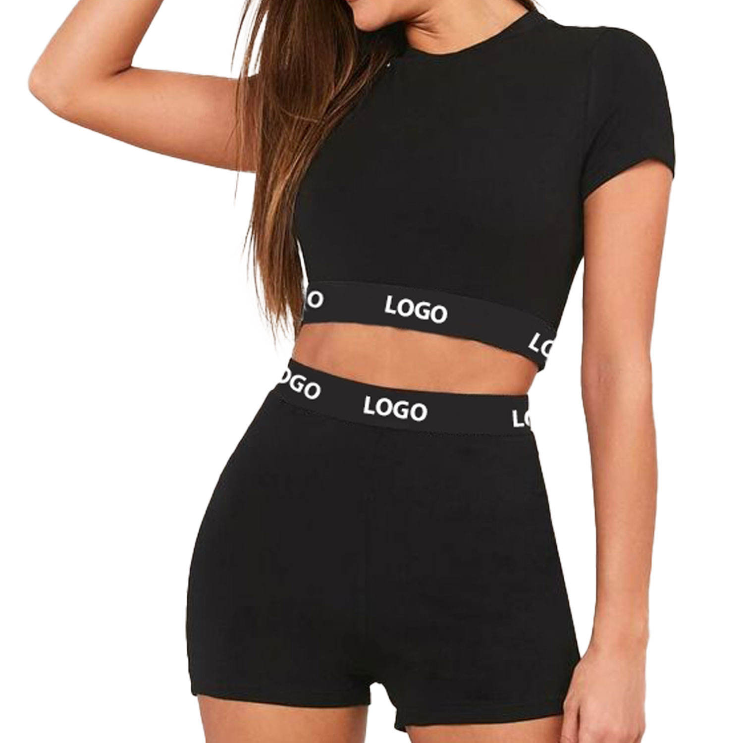 High Quality Casual Women's Breathable Regular Fit Yoga Set Custom Fashionable Print Bra Shorts Spandex/Polyester Spring Season