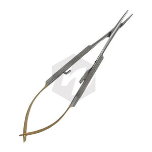 Porte-aiguilles dentaire manuel Castroviejo 5 1/2 pouces, surface diamantée, acier inoxydable, certifié CE, garantie 5 ans - Product Image 2
