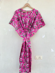 Vestido Kaftán Informal de Verano con Estampado Floral Tropical, sin Mangas, de Algodón, para Mujer, Playa, Islas del Pacífico Asiático - Product Image 5