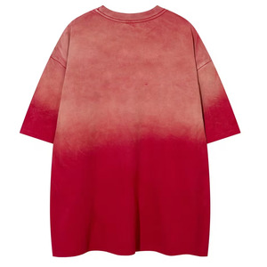 T-shirt décontracté à col rond et manches courtes pour homme, brodé, délavé, tie-dye dégradé, collection été 2026 OEM - Product Image 3