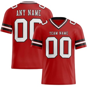 Custom American Football Jersey V-Neck Short Sleeve Sublimated Team <b>Name</b> Number Moisture-Wicking Breathable 100% Polyester Mesh - Product Image 4