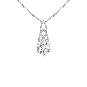Colgante de Diamante Redondo con Certificado IGI, Diseño de Nudo Celta, para Mujer, Oro de 10K, 14K, 18K, Plata 925, 935, Joyería Fina - Product Image 2