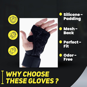 Gants de sport en néoprène respirant, service OEM, unisexe, avec bandes de maintien réglables, antidérapants, pour entraînement en extérieur, fitness, danse - Product Image 3
