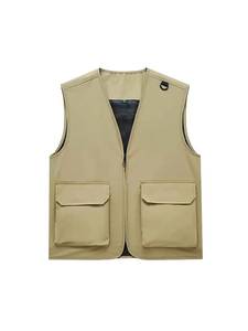 Gilet de pêche et de randonnée sans manches pour homme, vintage, rouge, respirant, tricoté, boutonné, multi-poches, écologique et léger - Product Image 3