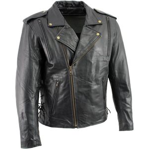 Chaqueta de Motociclista de Cuero Negra Clásica Premium para Hombre 2025, con Ventilación, Talla X-Large, Ropa Premium para Automovilismo - Product Image 6
