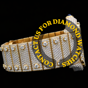 Reloj Personalizado de Lujo con Caja Cuadrada, Números Romanos, Esfera Blanca, Chapado en Oro, Diamantes Moissanite, Estilo Hip Hop - Product Image 2
