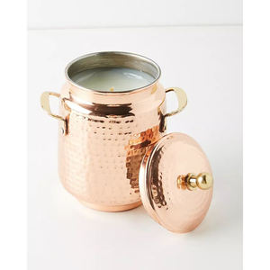 Pot à bougie en cuivre martelé élégant pour l'éclairage et la décoration de table dans les hôtels et les maisons - Product Image 6