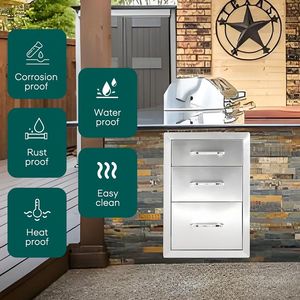 Armadietti con Cassetti Durevoli 45x58x58 cm per Cucina Esterna o Soluzione di Stoccaggio per Cortile - Product Image 2