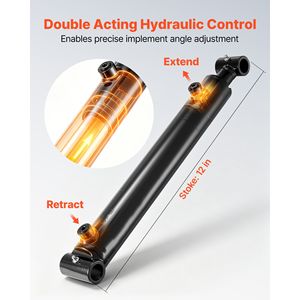 Vérin hydraulique à double effet, alésage 2 po, course 12 po, 3500 PSI, robuste, avec tube transversal soudé - Product Image 4