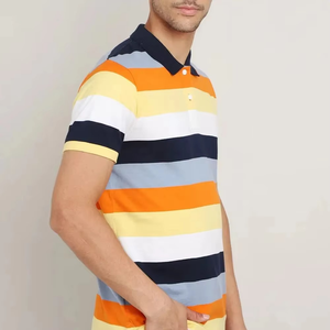 เสื้อโปโลชายลายทางสำหรับเล่นกอล์ฟ แขนสั้น คอปกคลาสสิก สไตล์ลำลอง ใส่เล่นกีฬาได้ หลายสี หลายขนาด รับผลิตแบรนด์ส่วนตัว ลดราคาฤดูร้อน - Product Image 5