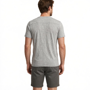 T-shirt pour homme de qualité supérieure à manches courtes 100% coton col rond coupe classique décontractée couleur unie jersey tricoté de BD - Product Image 3