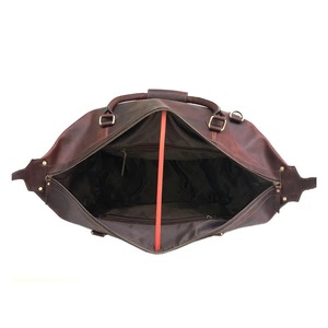 กระเป๋าหนังแท้ลายวินเทจ กระเป๋าเดินทางสุดสัปดาห์สไตล์เรียบง่ายสำหรับผู้ชายและผู้หญิง ความจุขนาดใหญ่ น้ำหนักเบา มีซิป พกพาสะดวก - Product Image 6