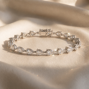 Nuevo Diseño de Pulsera de Diamantes Cultivados en Laboratorio con Corte Pera VVS, Personalizada en Plata de Ley 925, Joyería Fina para Mujer - Product Image 1