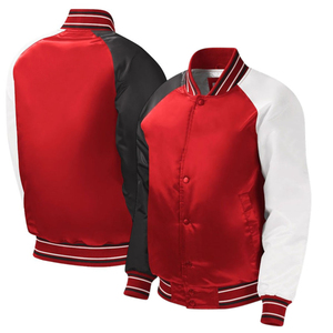 Custom Satin <b>Bomber</b> <b>Jacket</b> Men <b>Women</b> OEM Wholesale Streetwear Varsity Satin <b>Jacket</b> Embroidered Logo <b>Lightweight</b> Fashion Coat - Product Image 1