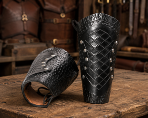 Brazaletes de Cuero Hechos a Mano, Armadura Medieval, Vambrace, Protectores de Brazo, Armadura Vikinga, Muñequera, Antebrazo, Caballero, Cosplay, LARP, Guerrero, Diamante - Product Image 2