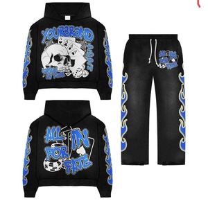 Custom Lightweight Vintage Style Solid Color Cotton Tracksuits Set Hooded Collar Breathable Quick Dry <b>for</b> Winter Eco-Friendly - Product Image 1