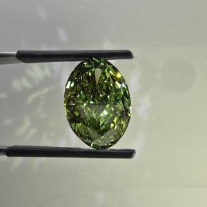 Diamante Cultivado en Laboratorio, Verde Intenso, Corte Brillante Modificado Ovalado, 10 Quilates, Certificado IGI, VS1, Diamante Suelto - Product Image 2
