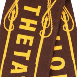 Écharpe en tricot marron doré Iota Phi Theta 1963, accessoire d'hiver premium pour la fraternité grecque, coupe élégante - Product Image 6
