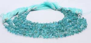 Perles d'apatite bleu ciel naturel AAA, forme goutte lisse, perles d'apatite bleu clair lisses 5x7 MM, perles d'apatite bleu ciel en forme de larme - Product Image 5