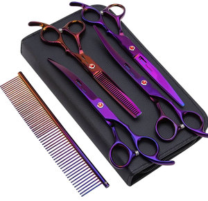 World Precision Surgical Professional Dog Grooming Scissors Set Titanium Coated <b>Long</b> Handle Right-Handed Pet Shears Kit Thinning - Product Image 6
