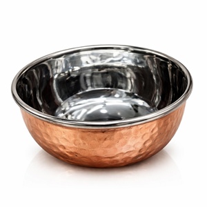 Bol à chutney en cuivre avec intérieur en acier inoxydable poli |   Petit bol de service léger, durable et écologique pour les fêtes - Product Image 1