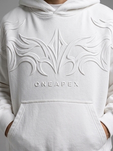 Sudadera con Capucha Blanca Extra Grande para Hombre, Sudadera con Diseño de Logotipo en la Parte Delantera, Ropa al por Mayor - Product Image 6
