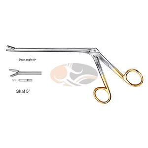 JACKBILLY Manual Stainless Steel Rongeur High Quality 45 Degree Angle Intervertebral Disc 2 X 10mm <b>Bite</b> Shaft 5 Inch - Product Image 5