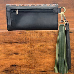 Bolso bandolera con flecos de piel de vaca hecho a mano personalizado del fabricante con pulsera triple y cartera con borlas, Juego de 2 piezas a juego - Product Image 6