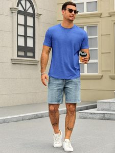T-shirts à manches courtes pour hommes, col rond, chemise décontractée, été, classique, basique, léger, tendance - Product Image 4