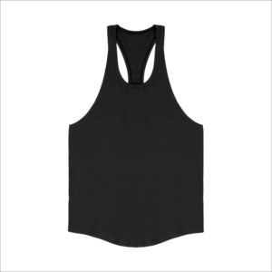 High Street Men's Black Sleeveless Tank <b>Top</b> Solid Color Knitted O-Neck Casual Wear Breathable 100% Polyester Micro <b>Mesh</b> Fabric - Product Image 5