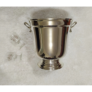 Customized Handmade Metal Ice Bucket With Silver Finished & Tong Soft Drinks <b>Cooled</b> Storage Basket Indoor Parties ice cube - Product Image 3