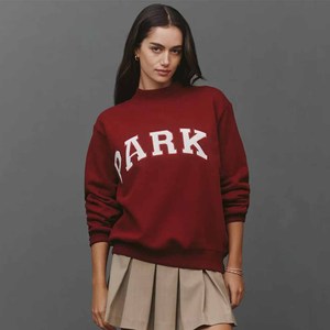 เสื้อจั๊มเปอร์คอเต่าปักลายตามสั่ง ผ้าฝ้าย PARKE ชุดฤดูหนาว 2 ชิ้น เสื้อสเวตเชิ้ตโอเวอร์ไซส์ผ้าฟลีซเนื้อนุ่ม คอเต่า ยูนิเซ็กซ์ - Product Image 1