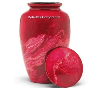 เหยือกใส่เถ้ากระดูกรูปสัตว์สำหรับผู้ชายและผู้หญิงทรงโกศสีหินอ่อนคลาสสิกสีแดงออกแบบได้ตามต้องการ - Product Image 4