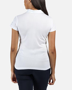 Camisas Casuales de Poliéster/Algodón para Mujer al por Mayor, con Logotipo Bordado Personalizado, Tejido de Punto Transpirable, Manga Corta, Color Sólido - Product Image 4