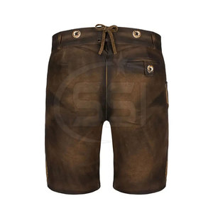 Men's Solid Casual Lederhosen Shorts Mid Button Fly Eco-Friendly Traditional German Style Oktoberfest Celebrations Customized - Product Image 6