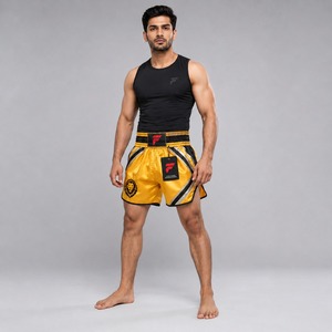 Comfortable Muay Thai shorts featuring breathable fabric flexible design and superior mobility for active <b>athletes</b> - Product Image 1