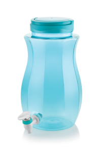 Carafe à eau en plastique bleue avec robinet et couvercle à visser pour usage extérieur, sans BPA, design moderne - Product Image 3