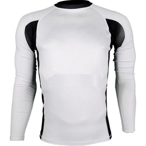Top Selling Men's Compression Rash Guard Long Sleeve Anti UV Quick Dry Breathable <b>Polyester</b>/Nylon MMA BJJ Gym Training Front - Product Image 6