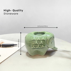 Elegant design green ceramic <b>elephant</b> tea light candle holders decorative candle stand set modern tabletop <b>decor</b> - Product Image 2