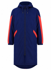New <b>Waterproof</b> Hooded Polyester Swim Parka Adult Unisex Fleece Lined Winter Pool Deck <b>Jacket</b> Wave Print High Demand - Product Image 3