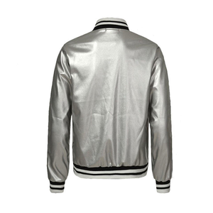 Chaqueta de Satén Ligera con Cierre Completo, Diseño Moderno con Cuello Alto, Corte Holgado, Exterior de Algodón, Forro de Algodón - Product Image 3