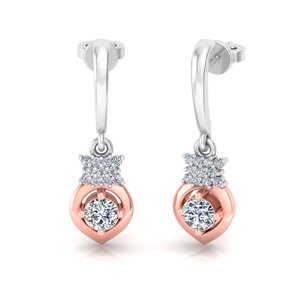 Round Cut Lab Grown Diamond 10k,14K,18k Solid Gold Minimalist Design <b>Earring</b> <b>Tops</b> for Gift Party & Anniversary Everyday Wear - Product Image 3