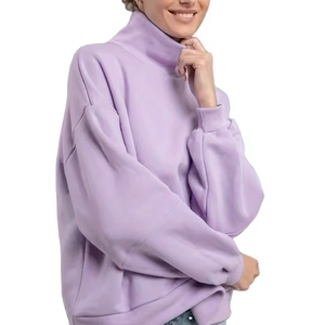 Sudadera Oversize de Cuello Alto para Mujer, Premium, de Felpa Francesa Pesada, Estilo Urbano, Venta al por Mayor, Pedido a Granel - Product Image 1